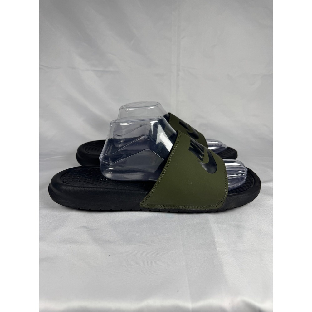 Nike Benassi JDI 343880-302 Mens 11 Slide Green Black Cargo Khaki Slip On Sandal